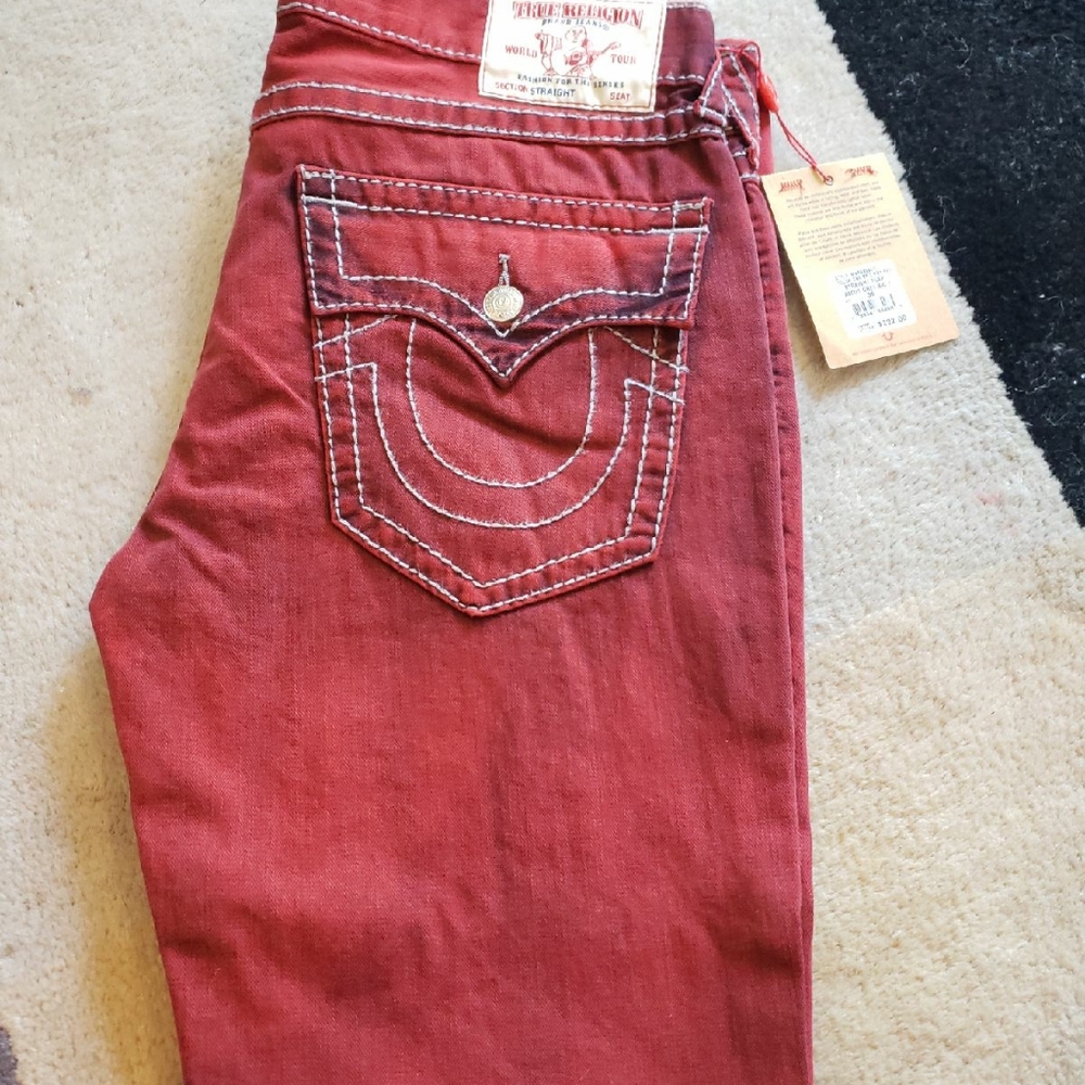 True Religion Straight Flap Big T Jeans Sz 36 BNWT!!